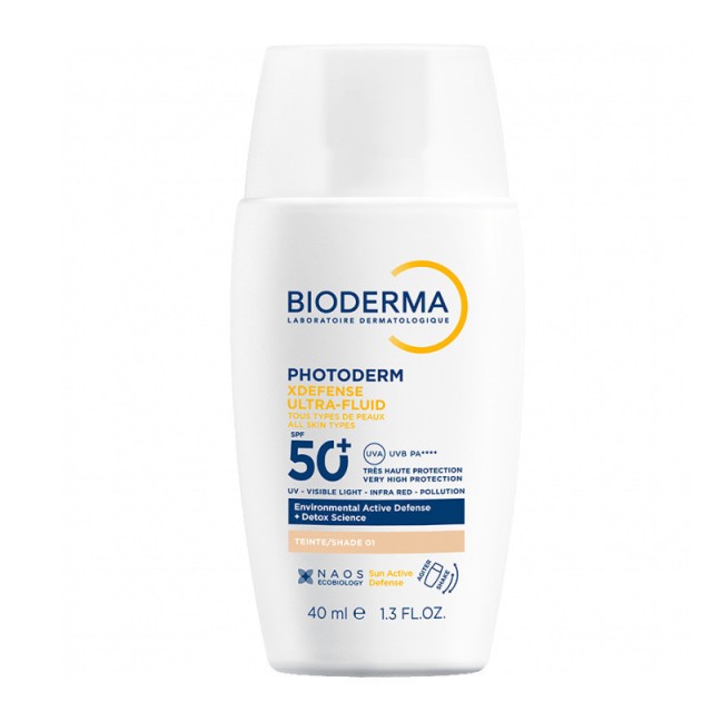 Bioderma Photoderm XDefense Ultra Fluid Αντηλιακό Προσώπου με Χρώμα SPF50+ Απόχρωση 01, 40ml