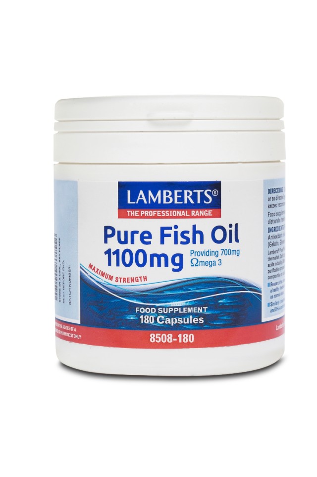 Lamberts Pure Fish Oil Ιχθυέλαιο 1100mg, 180 Κάψουλες