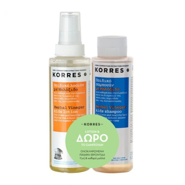 Korres Παιδική Αντιφθειρική Λοσιόν 150ml + Σαμπουάν Μηλόξιδο, 150ml