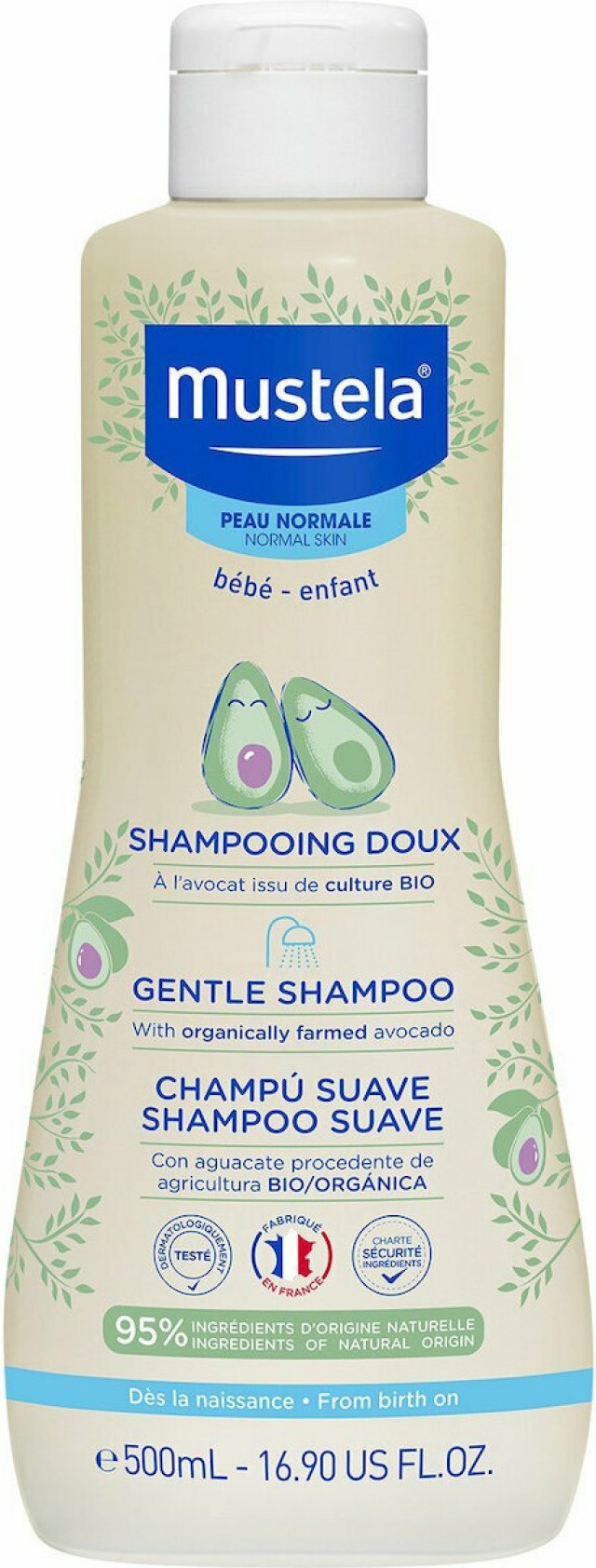 Mustela Gentle Shampoo Απαλό Σαμπουάν με Βιολογικό Αβοκάντο, 500ml