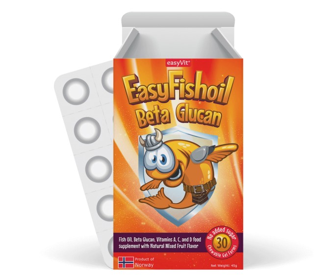 Power Health Easyfishoil Multi Συμπλήρωμα Διατροφής Για Παιδιά Ωμέγα 3, Β-γλυκάνες και Βιταμίνες Α, C, D3, 30 Ζελεδάκια