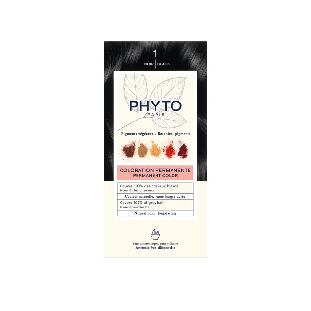 Phyto Phytocolor Μόνιμη Βαφή Μαλλιών 1 Μαύρο