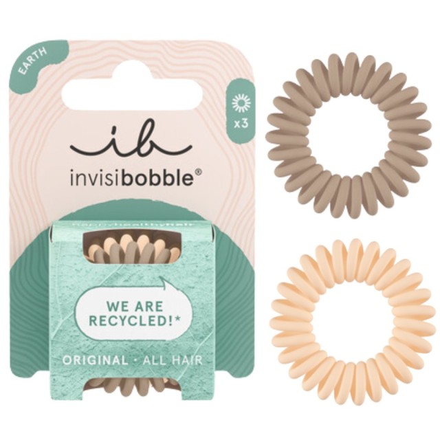 Invisibobble Original Earth Respiraled Λαστιχάκια Μαλλιών, 3 τμχ