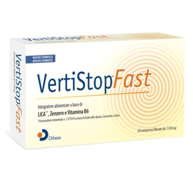 Vertistop® Fast Συμπλήρωμα Διατροφής κατά του Ιλίγγου, 20 tablets