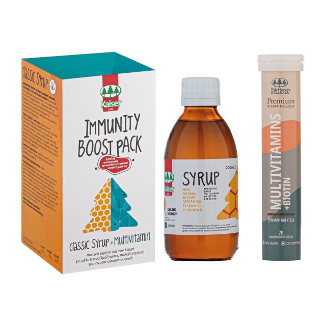 Kaiser Immunity Boost Pack Classic Syrup Φυτικό σιρόπι για τον λαιμ...