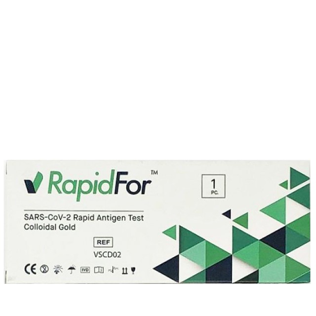 RapidFor SARS COV-2 (Covid 19) & FLU A/B Self Test Διαγνωστικό Τέστ Ρινοφαρυγγικού Επιχρίσματος, 1 τεμάχιο