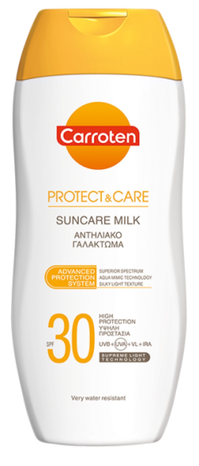 Carroten Protect & Care Suncare Milk Αντηλιακό Γαλάκτωμα με SPF30, 200ml