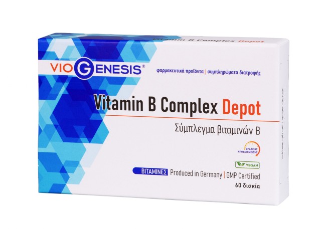 Viogenesis Vitamin B Complex Depot, 60 Ταμπλέτες