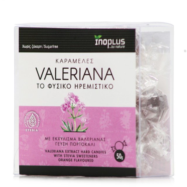 Inoplus Valeriana Καραμέλες Βαλεριάνας με Γεύση Πορτοκάλι, 50 g