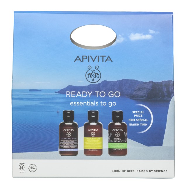 Apivita Promo Essentials Ready To Go Σετ Περιποίησης για Ταξίδια με Frequent Use Σαμπουάν 75ml + Tonic Mountain Tea Αφρόλουτρο 75ml + Cleansing Foam Καθαριστικό Προσώπου 75ml