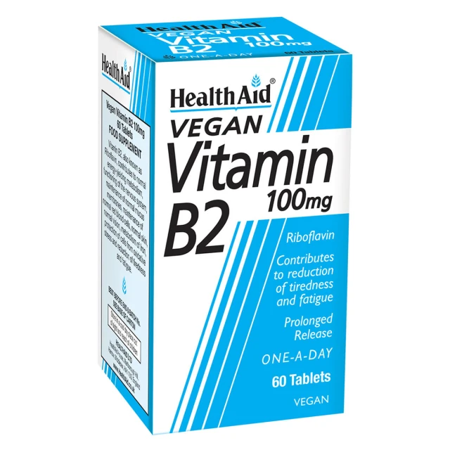 Health Aid Vitamin B2 Riboflavin 100mg, 60 Tablets