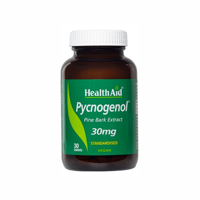 Health Aid  Pycnogenol 30mg Συμπλήρωμα Διατροφής Πλούσιο σε Βιοφλαβονοειδή με Ισχυρή Αντιοξειδωτική Δράση, 30 Ταμπλέτες