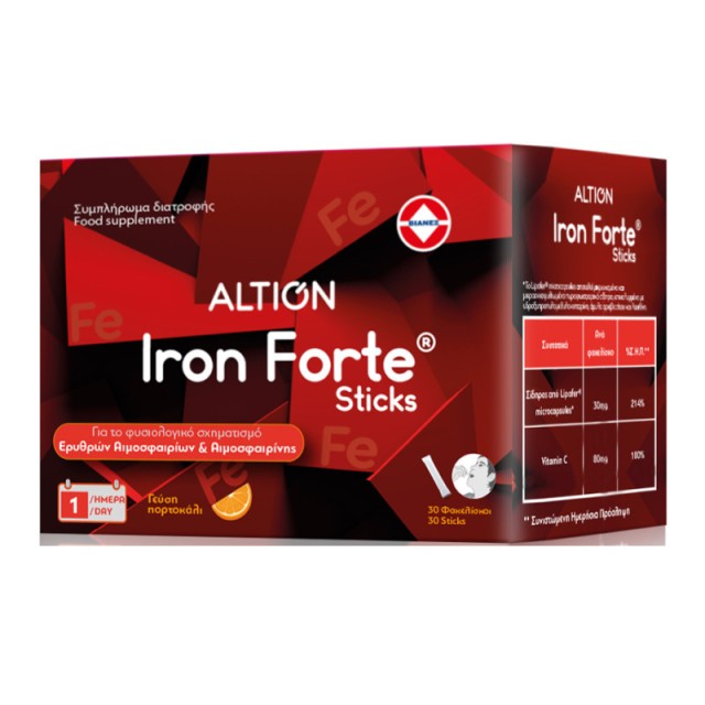 Altion Iron Forte Συμπλήρωμα Διατροφής Σιδήρου με Βιταμίνη C, 30φακελίσκοι