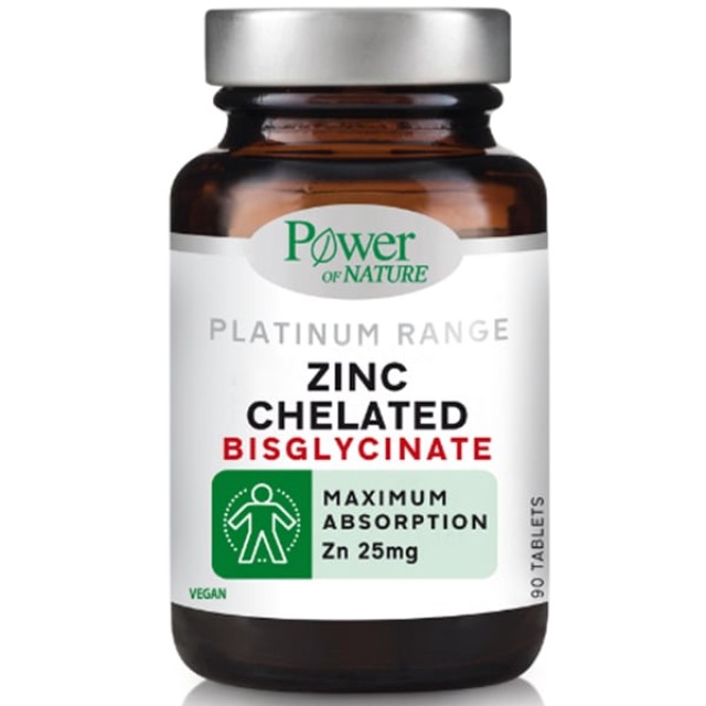 Power of Nature Platinum Range Zinc Chelated Bisglycinate Zn 25mg Σ...