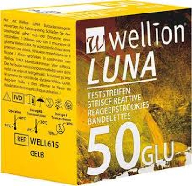 Wellion Luna GLU Ταινίες Μέτρησης Σακχάρου, 50τμχ