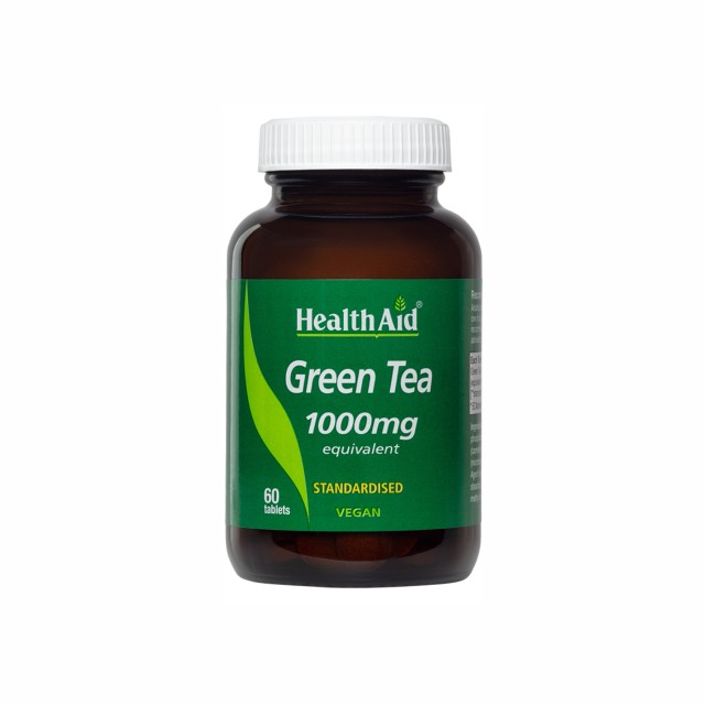 Health Aid Green Tea 1000mg Συμπλήρωμα Διατροφής με Πράσινο Τσάι με Αντιοξειδωτική Δράση, 60 Ταμπλέτες