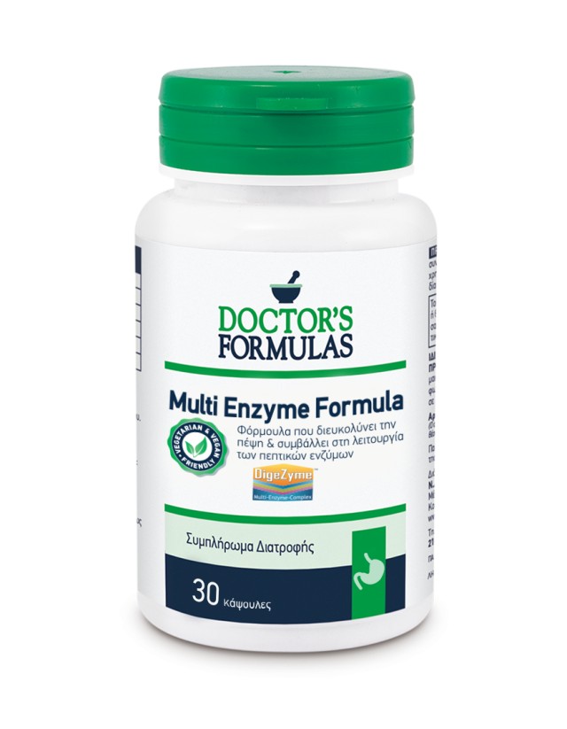 Doctors Formulas Multi Enzyme Formula Πεπτικά Ένζυμα, 30 Κάψουλες