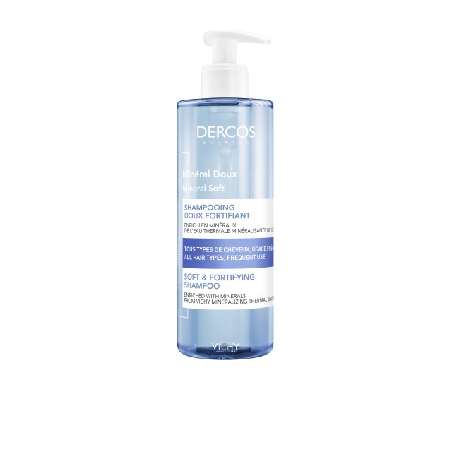 Vichy Dercos Mineral Shampoo Σαμπουάν Για Καθημερινή Χρήση, 400ml