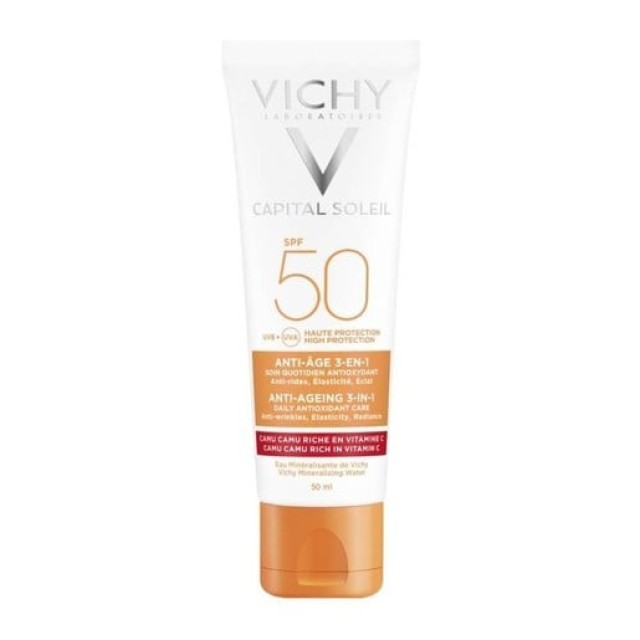 Vichy Capital Soleil Anti-Ageing SPF50 Αντηλιακή Αντιγηραντική Κρέμα Προσώπου, 50ml