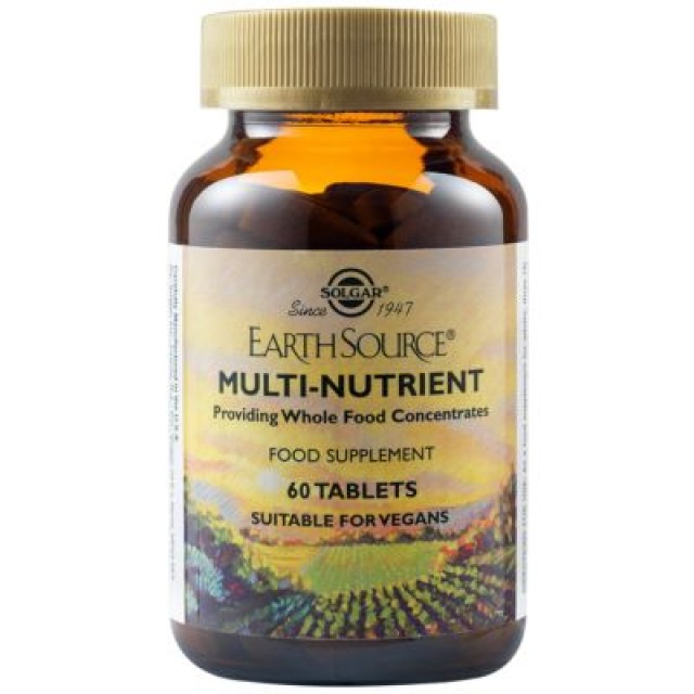 Solgar Earth Source Multi-Nutrient Food Supplement Πολυβιταμινούχο Συμπλήρωμα Διατροφής, 60 Ταμπλέτες