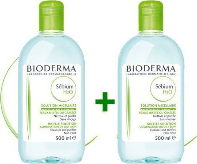Bioderma Sebium H2O, Καθαρισμός για Πλεονάζον Σμήγμα 500ml 1+1