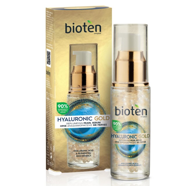 Bioten Hyaluronic Gold Replumping Pearl Ορός Αναδιαμόρφωσης με Πέρλες, 30ml